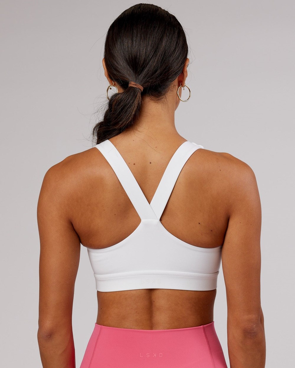 White / Flamingo LSKD Rep Sports Bra Small Logo | AQ6371902