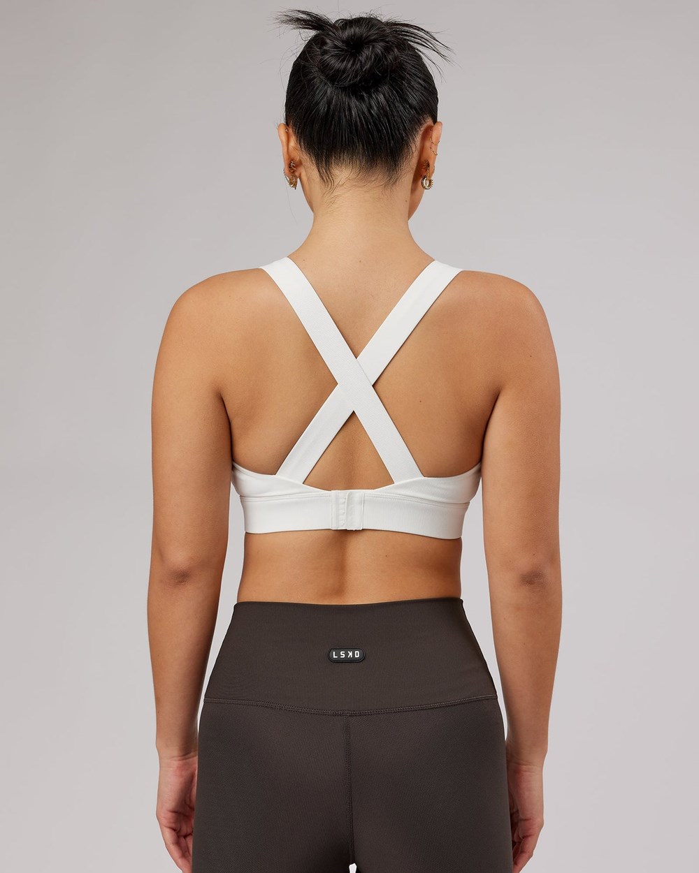 White LSKD Balance Ribbed Sports Bra | KZ7496083