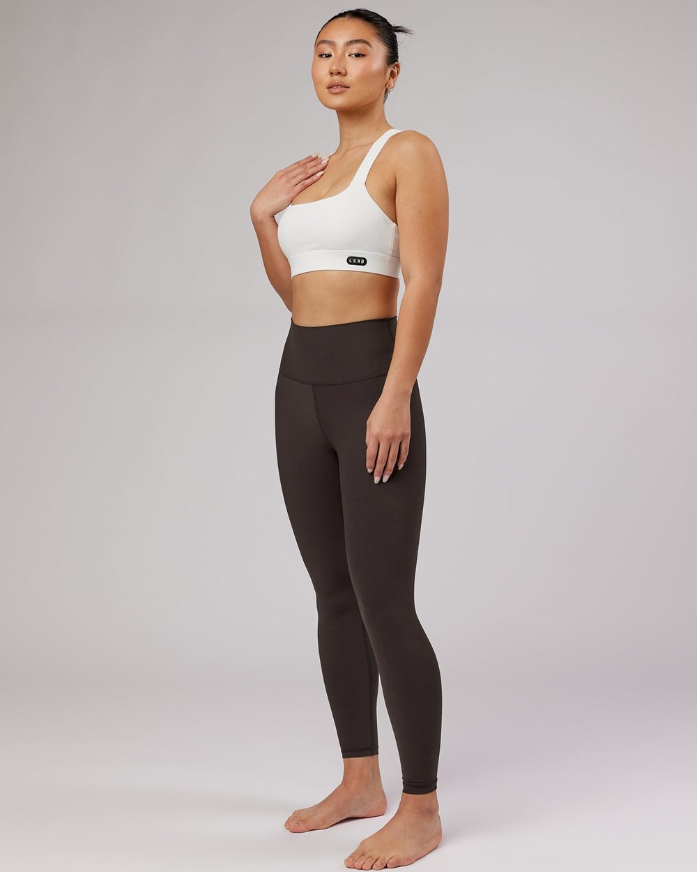 White LSKD Balance Ribbed Sports Bra | KZ7496083