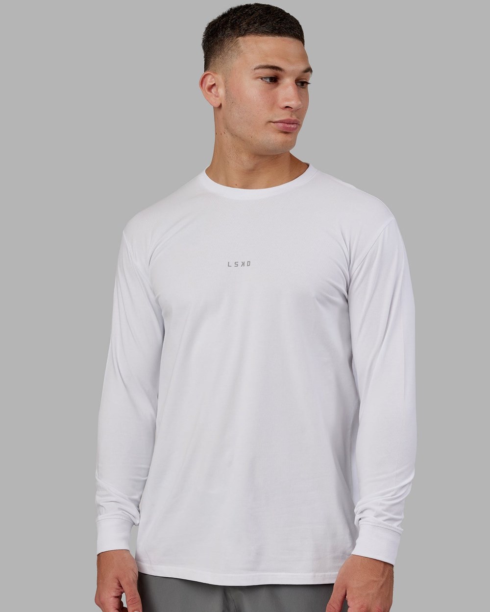 White LSKD Base FLXCotton LS Tee | MB3798021