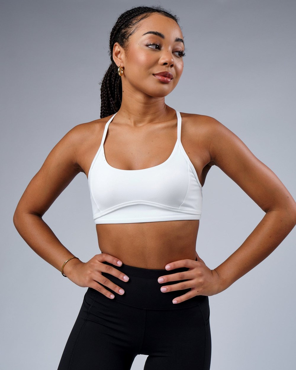 White LSKD Contour Sports Bra | MS5406328