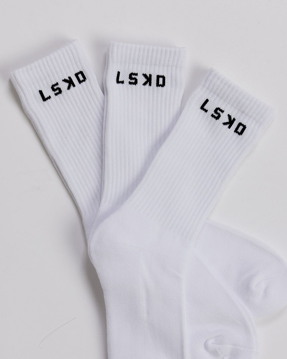 White LSKD Daily 3 Pack Crew Sock | ZP7925860