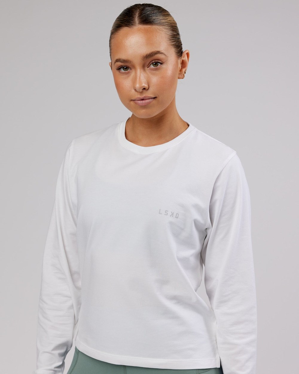 White LSKD Deluxe PimaFLX LS Tee | SB8042571