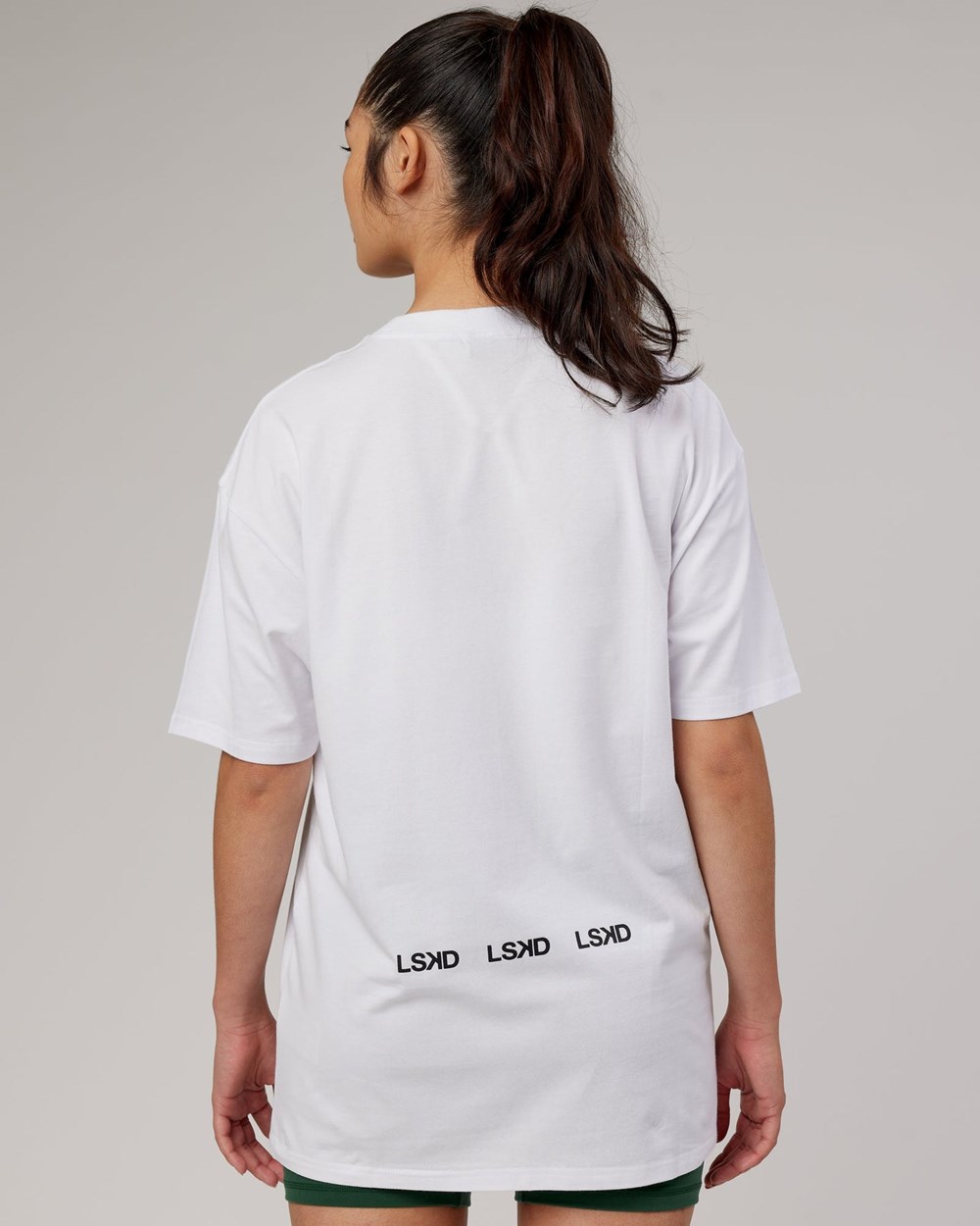 White LSKD DownLow FLXCotton Oversize Tee | ZD0561239