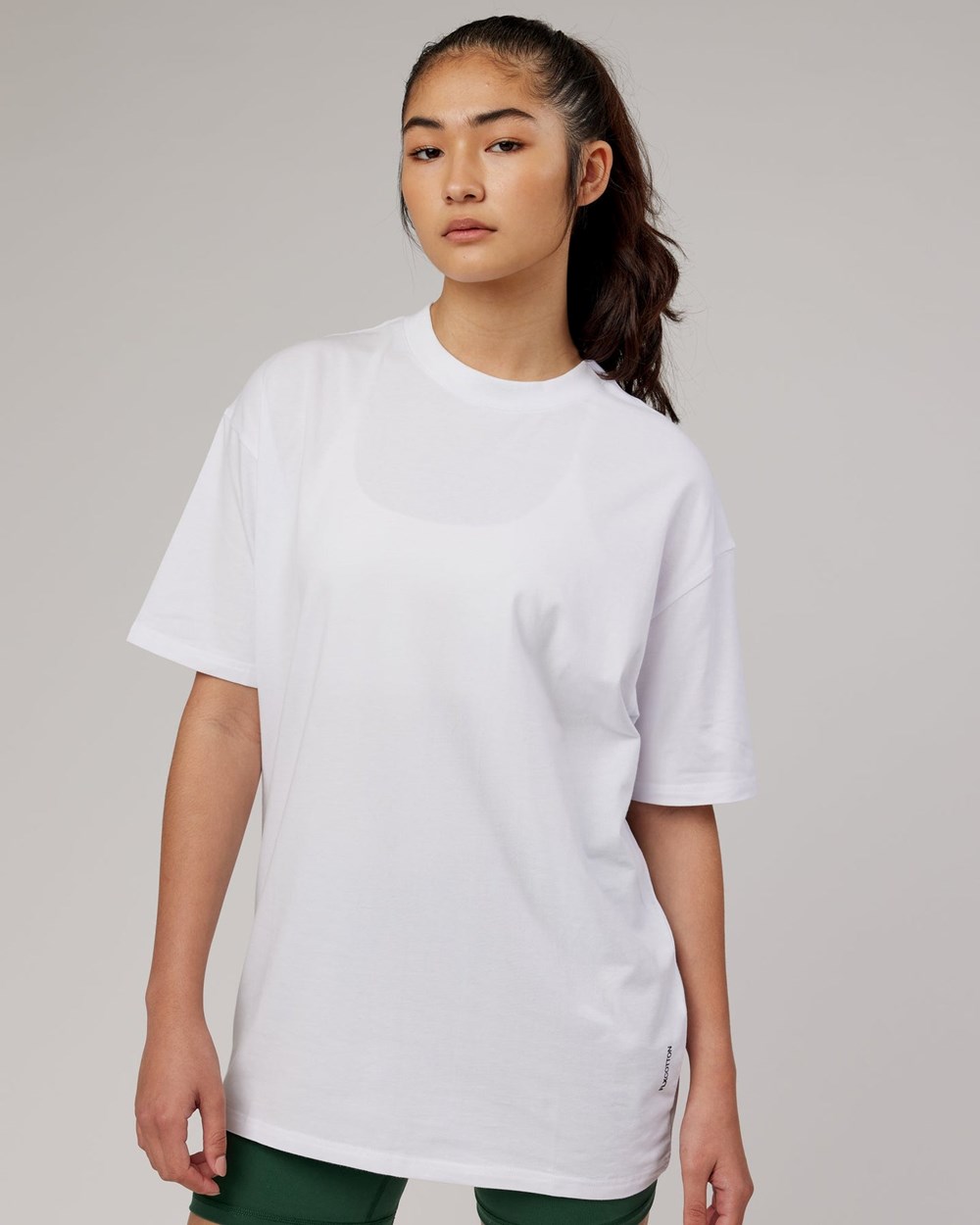 White LSKD DownLow FLXCotton Oversize Tee | ZD0561239