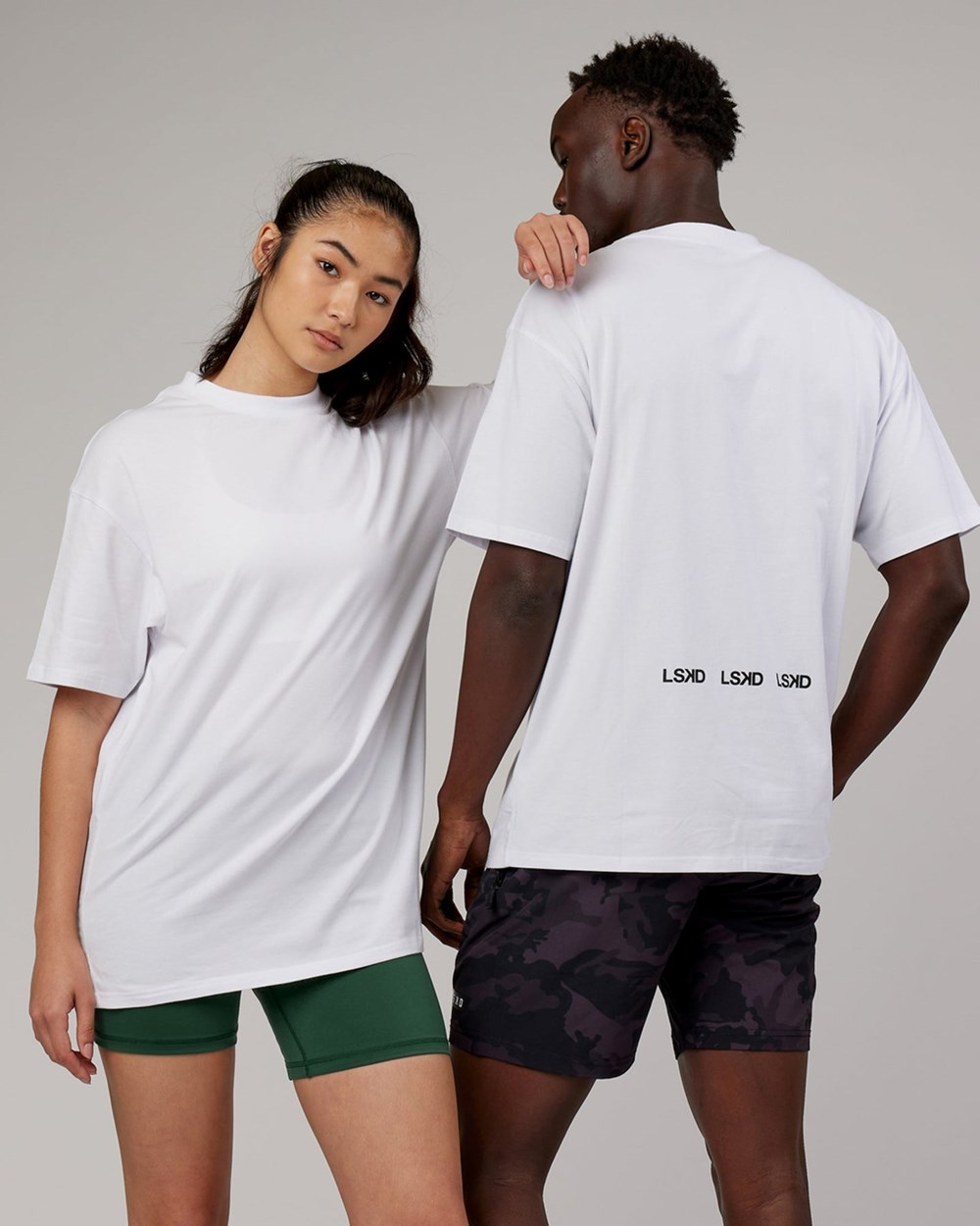 White LSKD DownLow FLXCotton Oversize Tee | ZD0561239