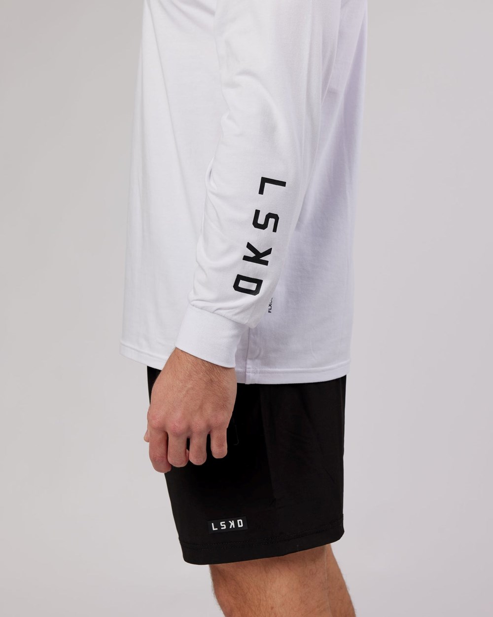 White LSKD Extensor FLXCotton Long Sleeve Tee Oversize | DI5129067