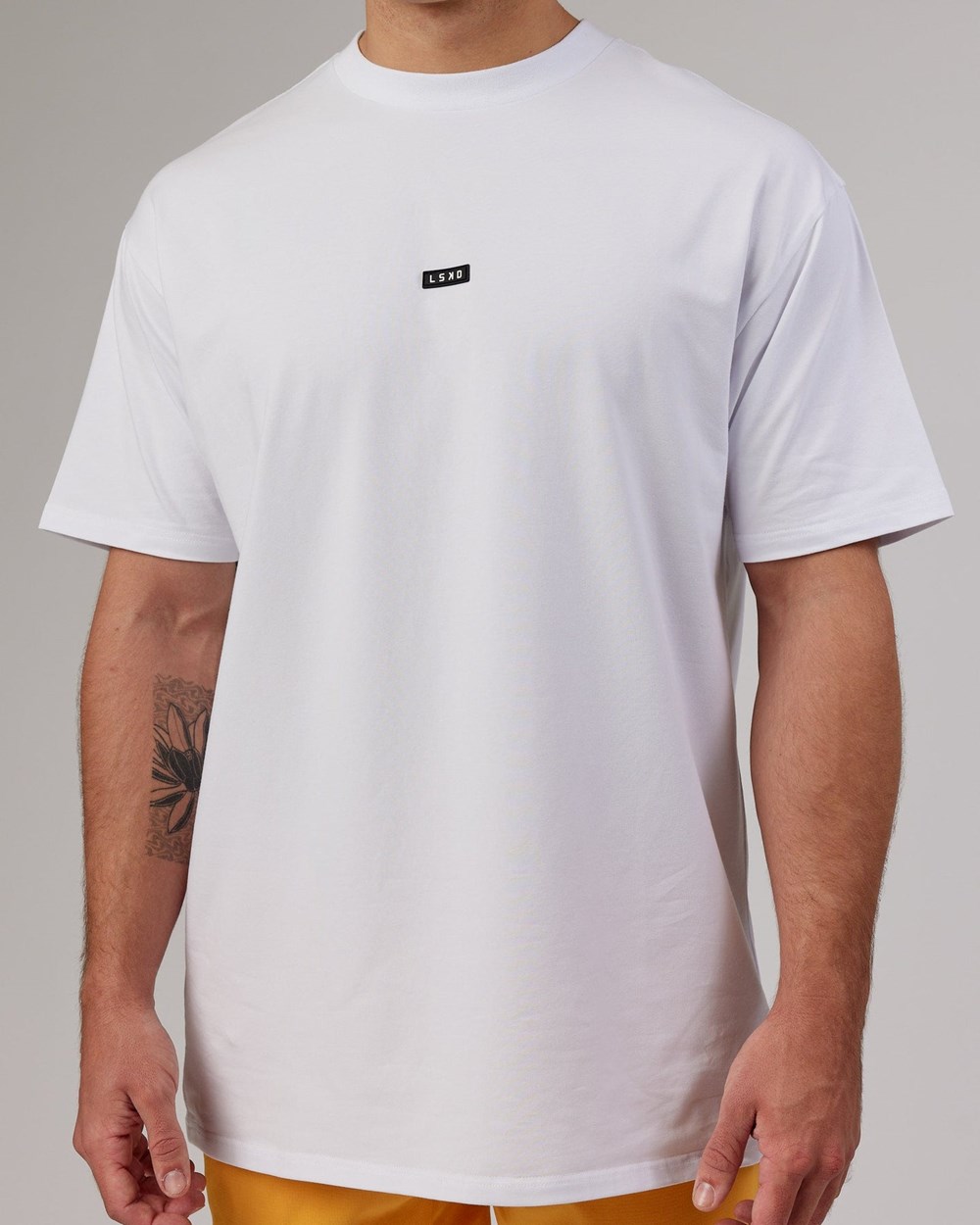 White LSKD Fundamental FLXCotton Tee Longline Oversize | FM7653418