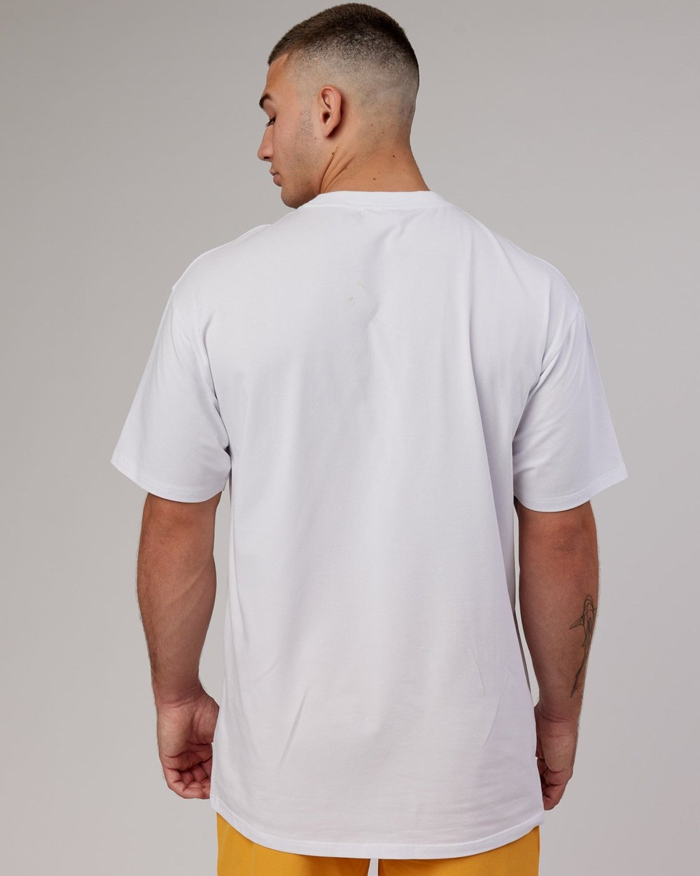 White LSKD Fundamental FLXCotton Tee Longline Oversize | FM7653418