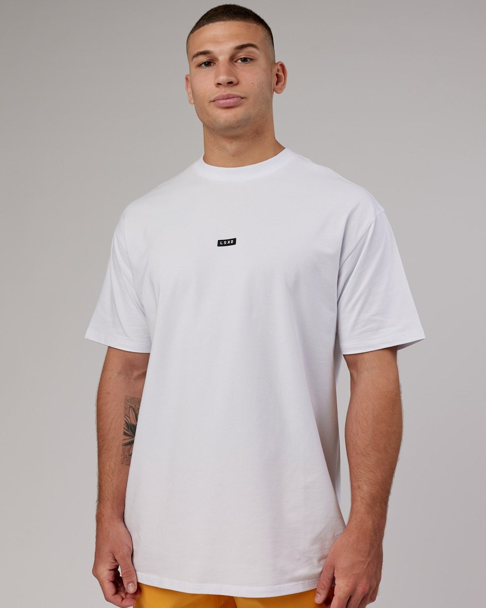 White LSKD Fundamental FLXCotton Tee Longline Oversize | FM7653418