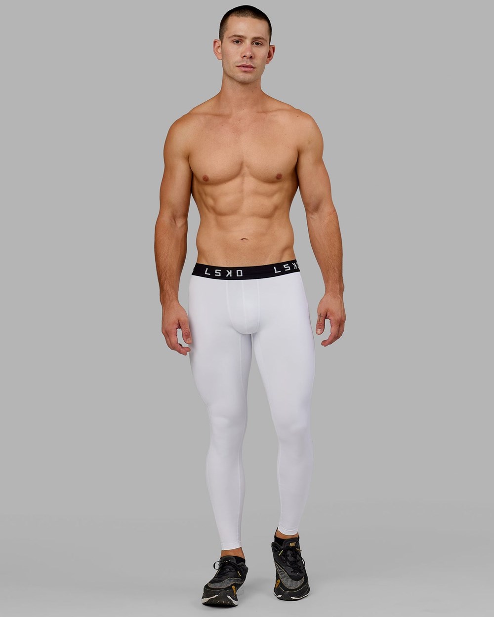 White LSKD Mens Perform Full Length Tight | BY4926058