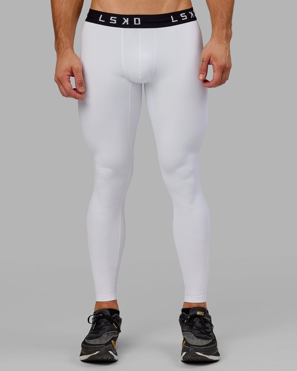 White LSKD Mens Perform Full Length Tight | BY4926058