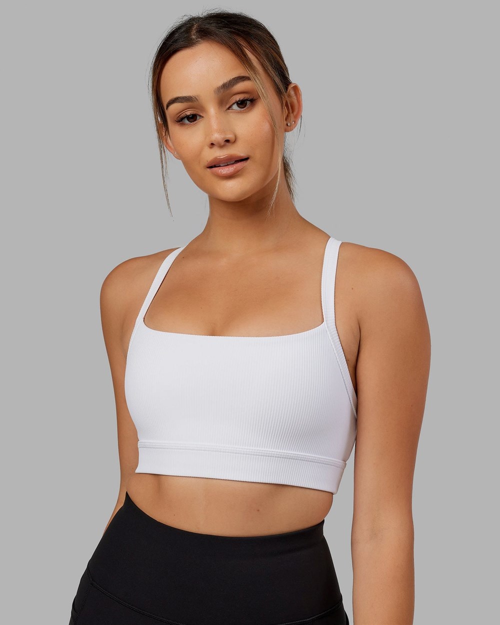 White LSKD Momentum Ribbed Sports Bra | JQ7456809