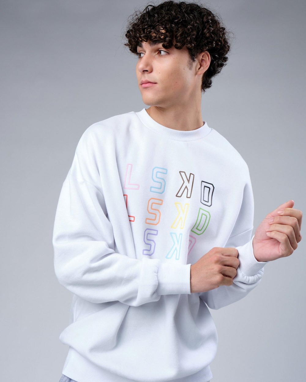 White LSKD Progress Sweater Oversize | GW3490568