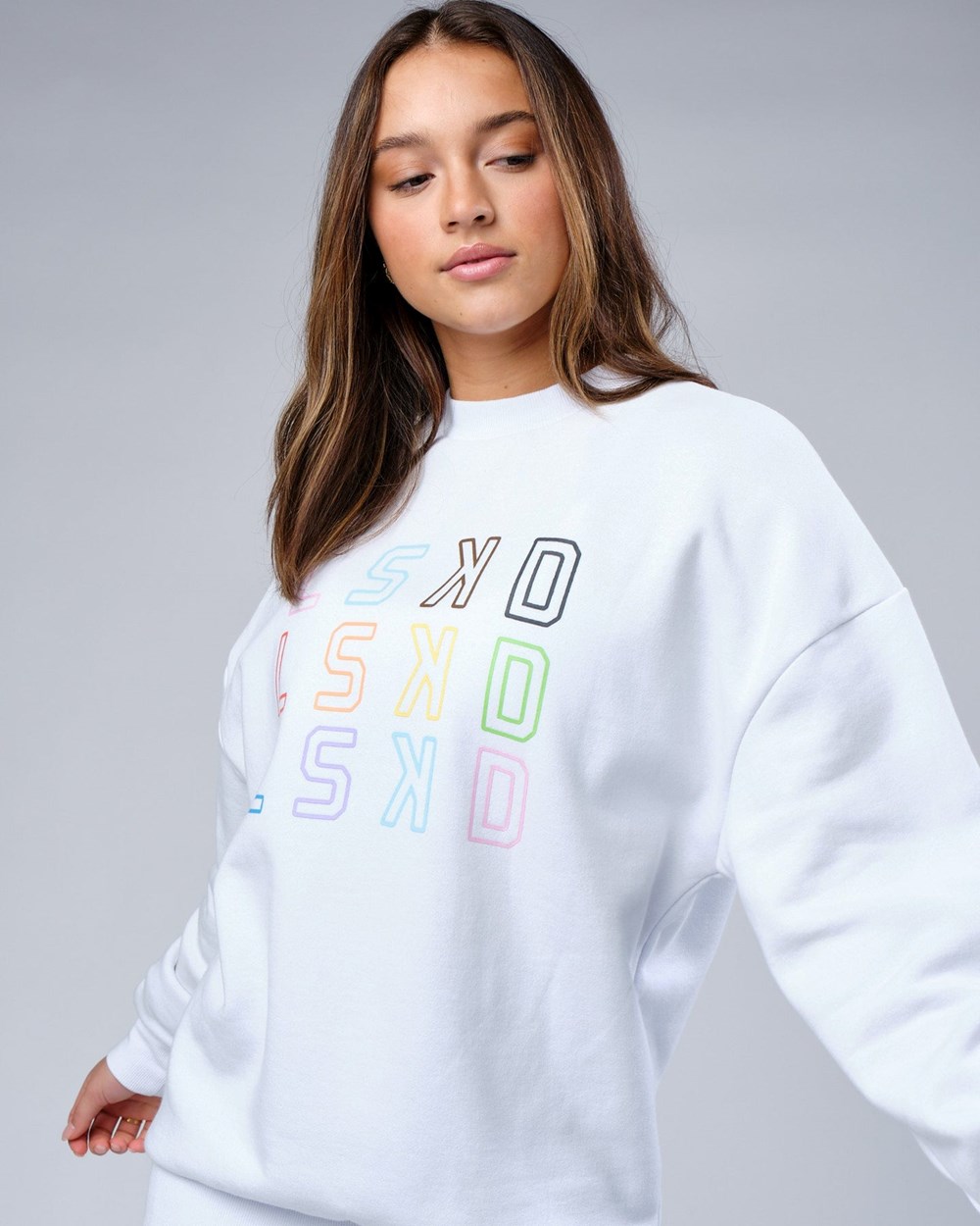 White LSKD Progress Sweater Oversize | NE6908574