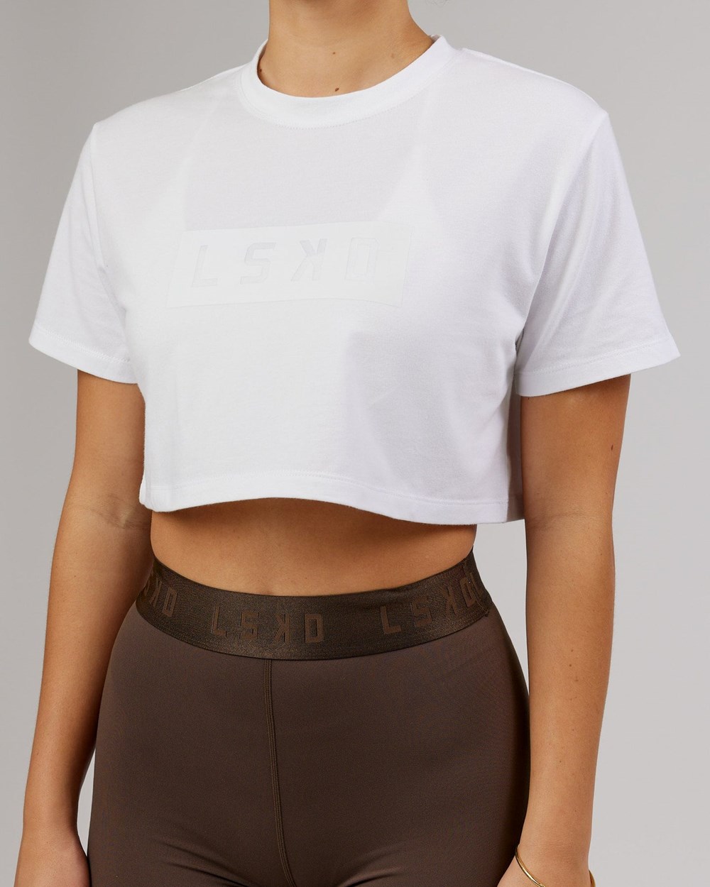 White LSKD Rapid FLXDRY Cropped Tee | JI0695318