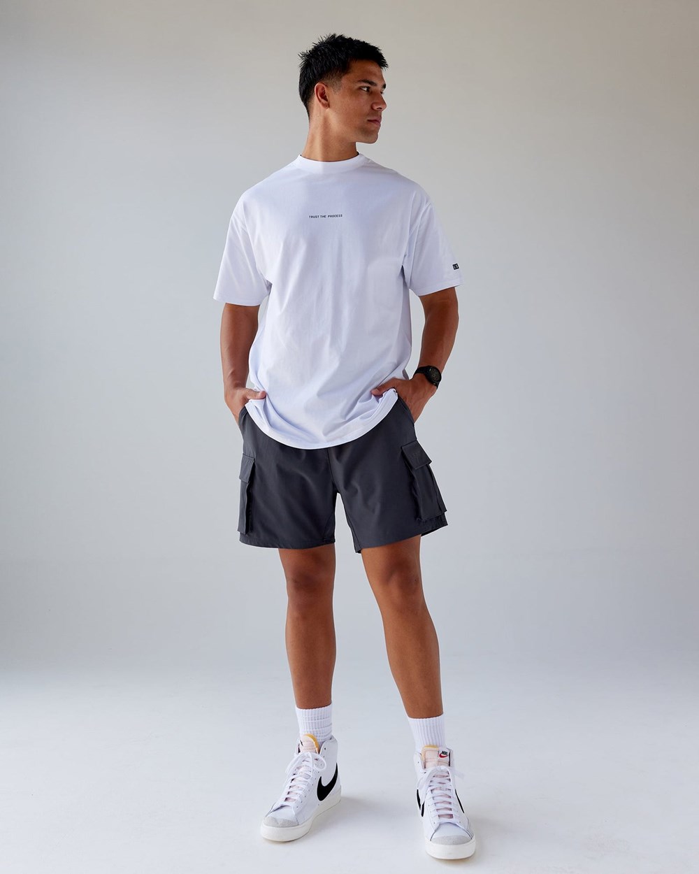 White LSKD Trust The Process FLXCotton Tee Longline Oversize | UA1920856