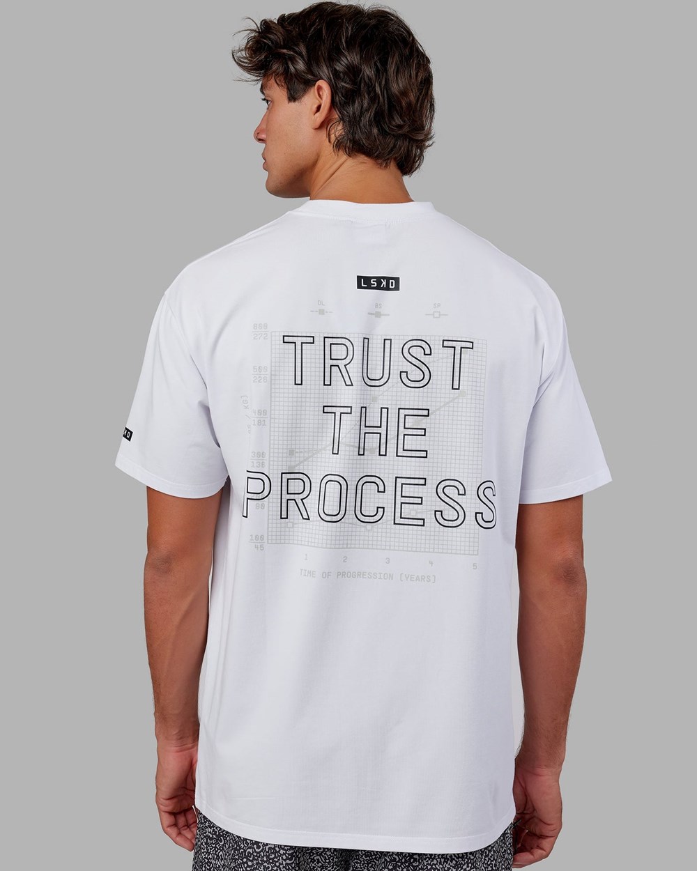 White LSKD Trust The Process FLXCotton Tee Longline Oversize | UA1920856