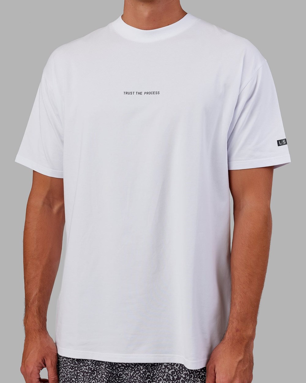 White LSKD Trust The Process FLXCotton Tee Longline Oversize | UA1920856