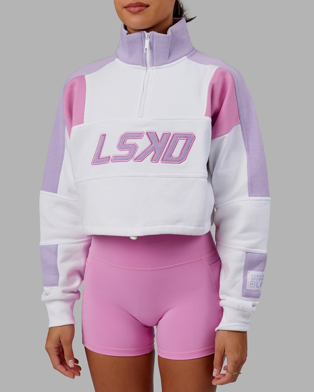 White / Lilac LSKD Slam Quarter Zip Sweater | EH6387190