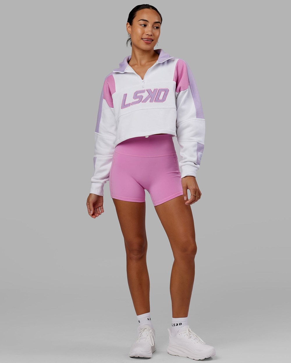 White / Lilac LSKD Slam Quarter Zip Sweater | EH6387190