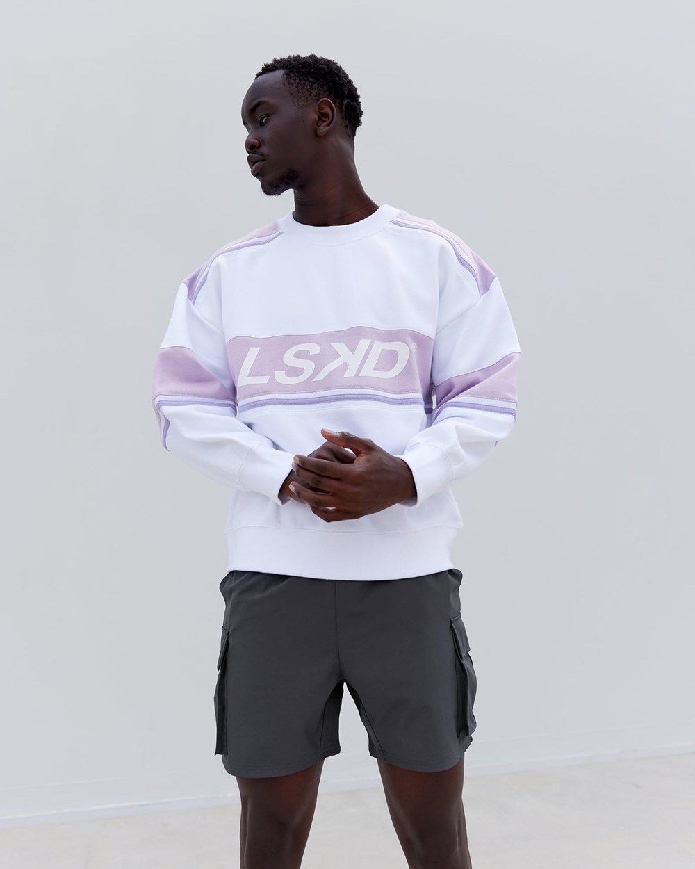 White / Pale Lilac LSKD A-Team Sweater Oversize | EQ3107256