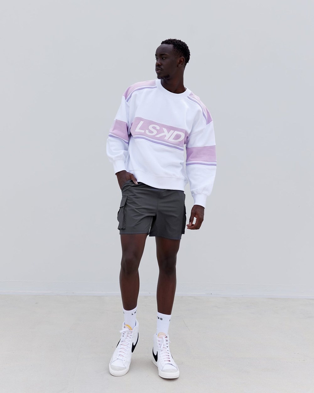 White / Pale Lilac LSKD A-Team Sweater Oversize | EQ3107256