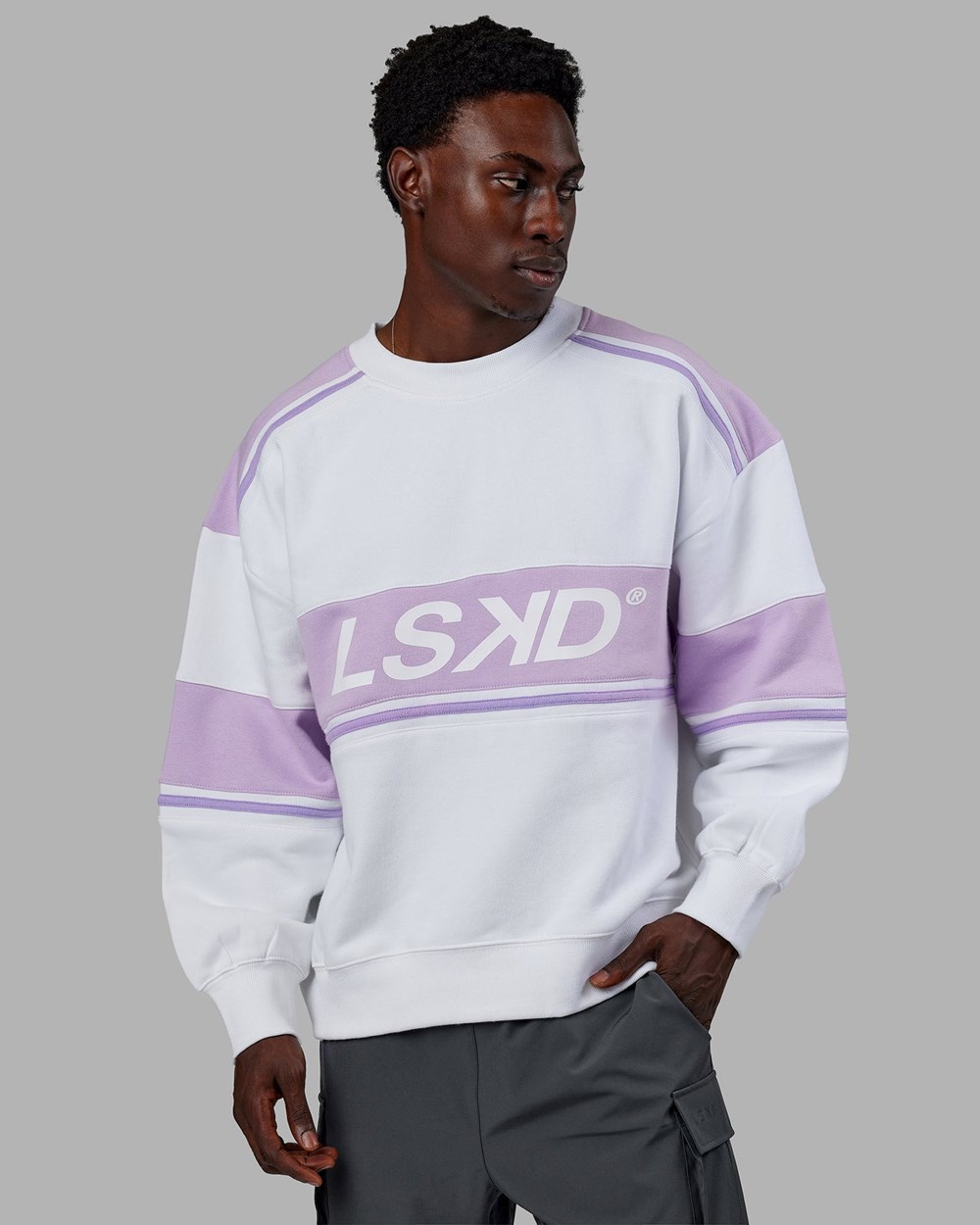 White / Pale Lilac LSKD A-Team Sweater Oversize | EQ3107256