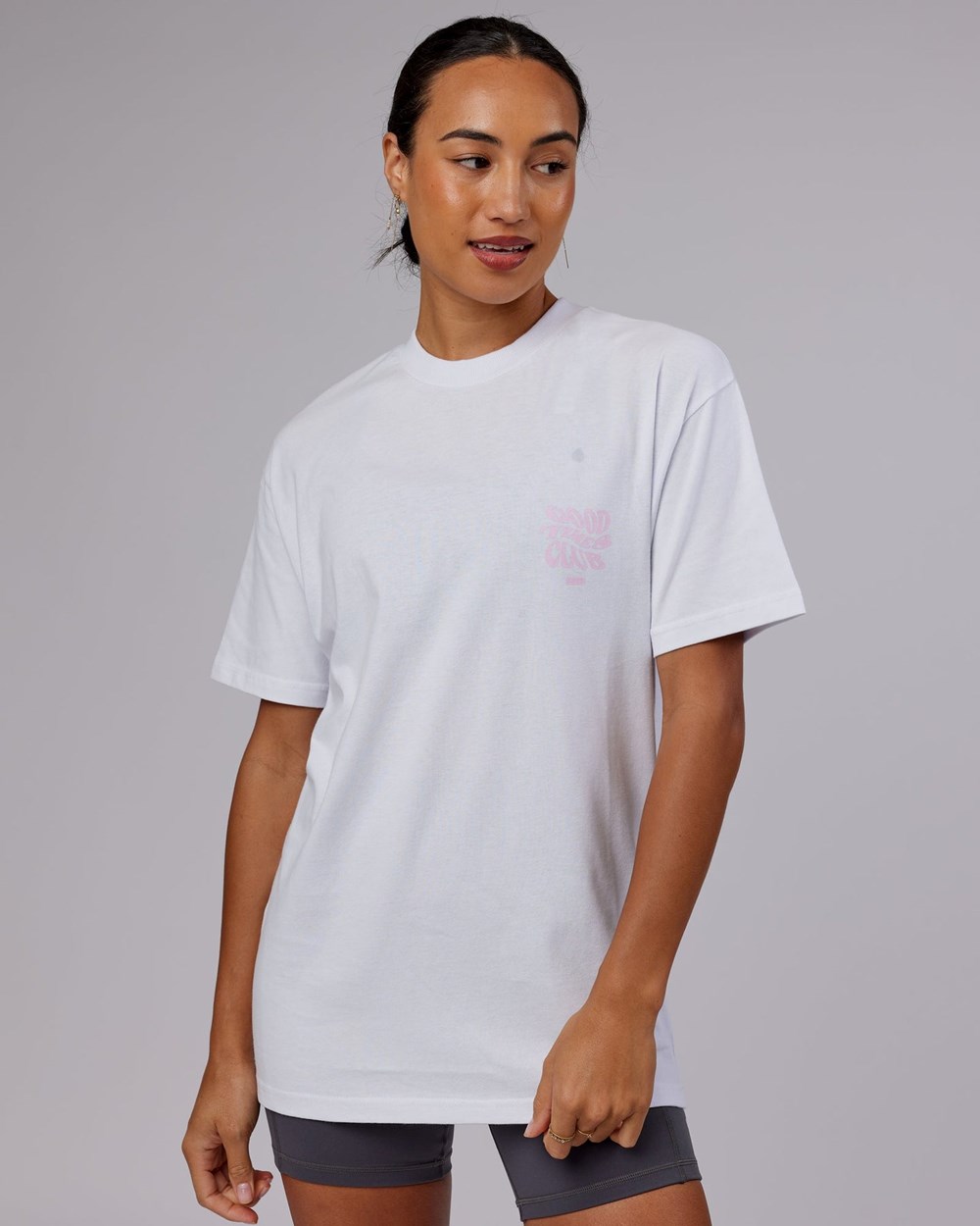 White / Petal Pink LSKD Good Times Heavyweight Tee Oversize | EO6031597