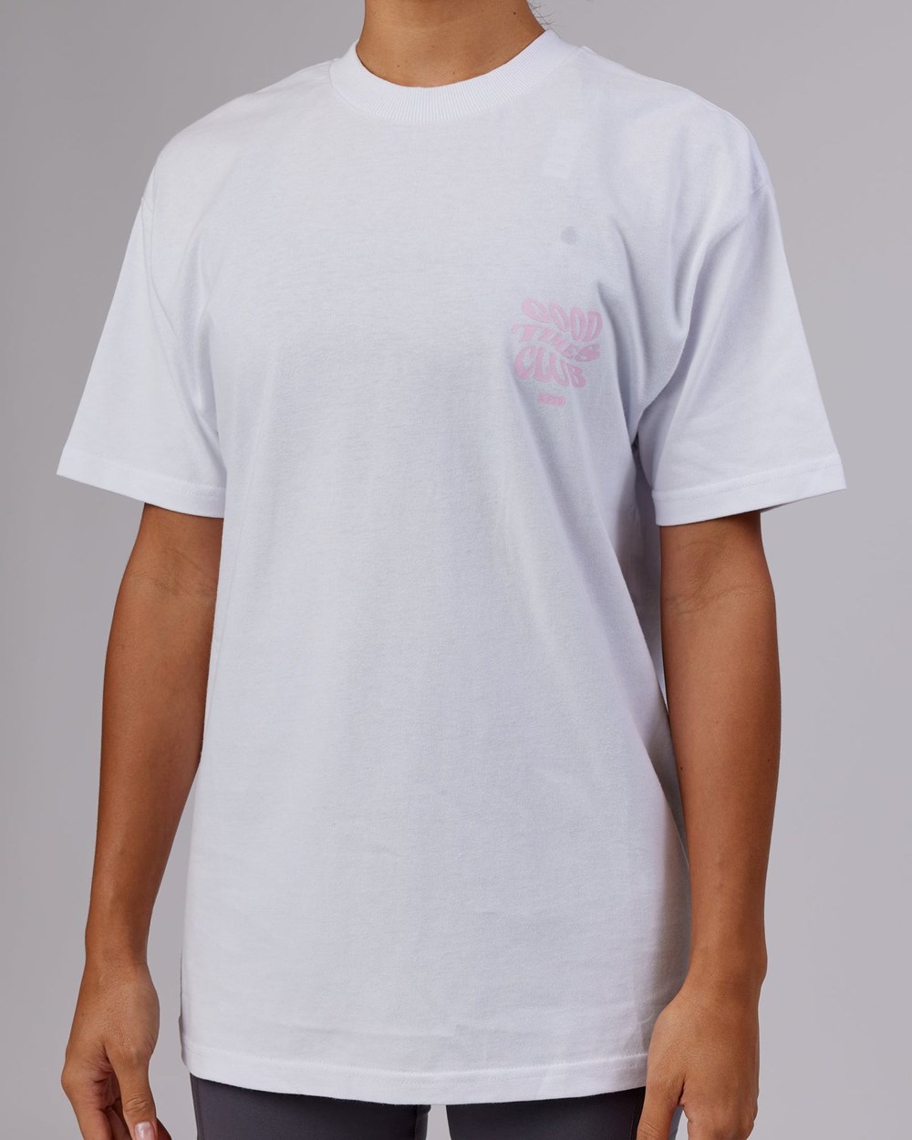 White / Petal Pink LSKD Good Times Heavyweight Tee Oversize | EO6031597