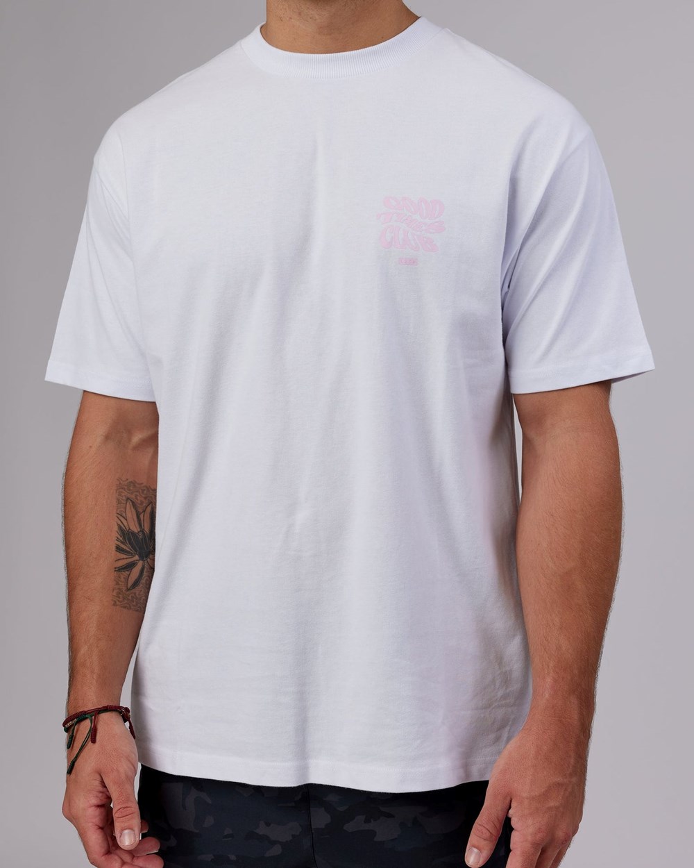 White / Petal Pink LSKD Good Times Heavyweight Tee Oversize | ZP5267318