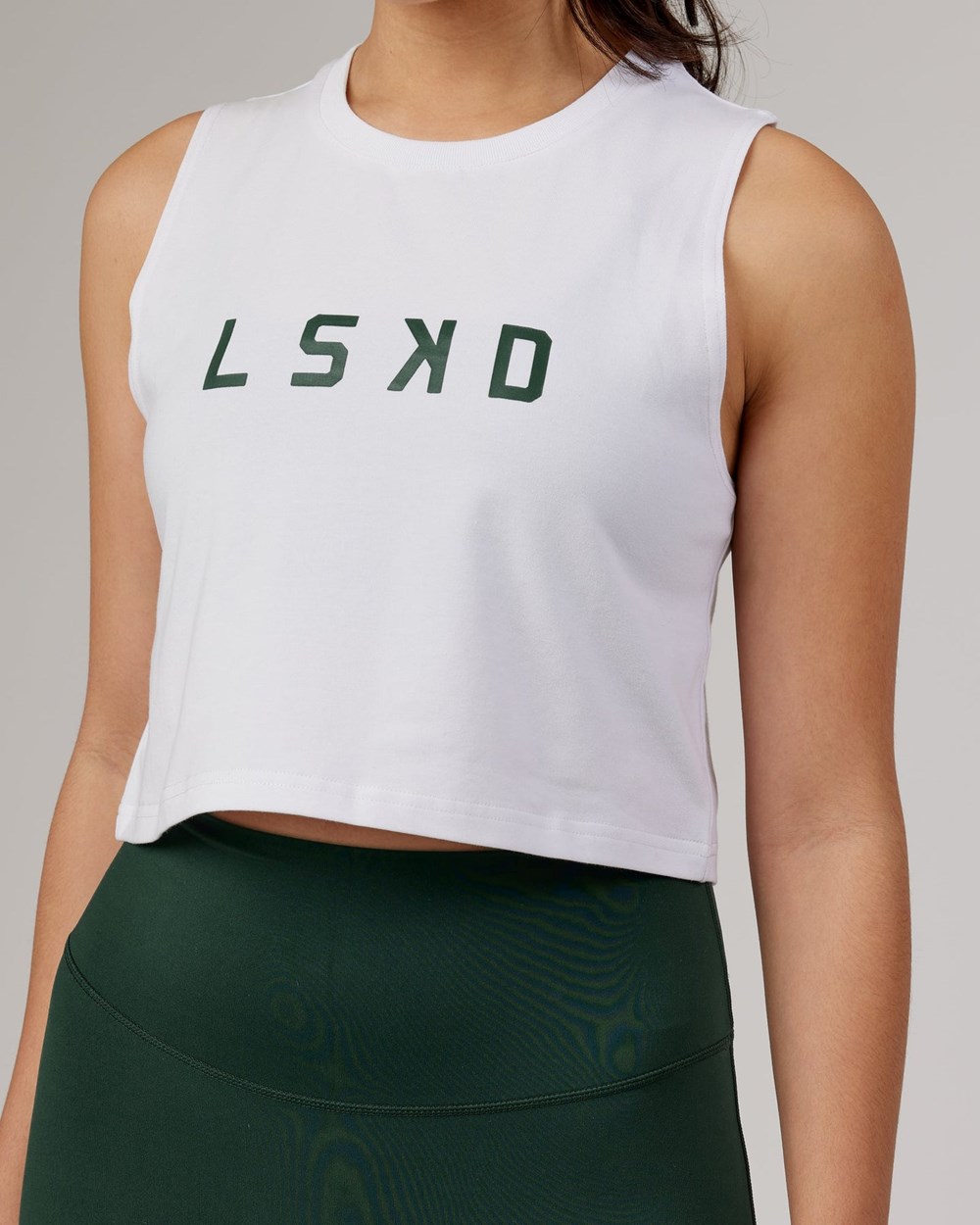 White / Pineneedle LSKD Agile FLXCotton Tank | KL7861203