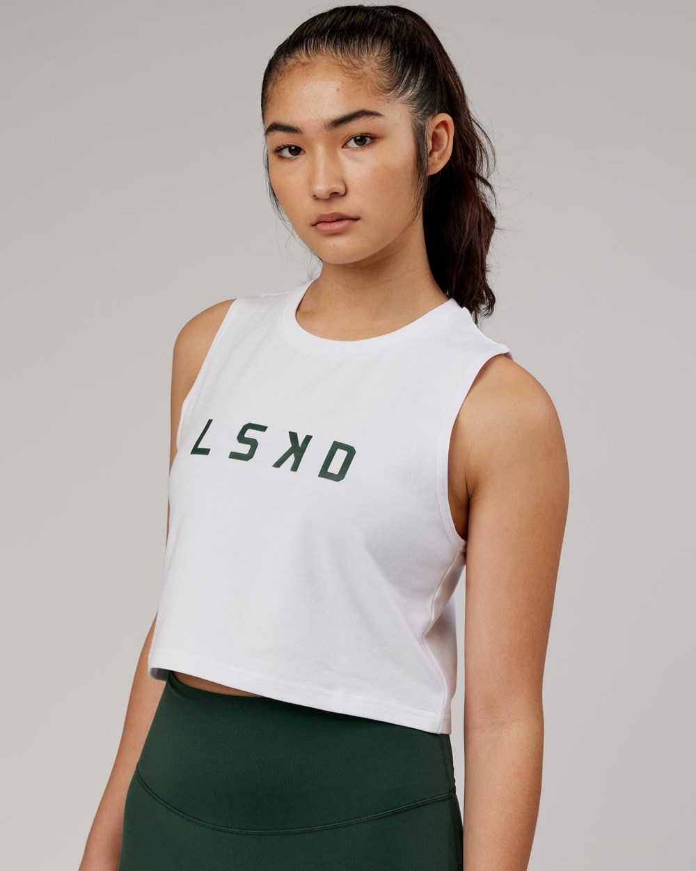 White / Pineneedle LSKD Agile FLXCotton Tank | KL7861203