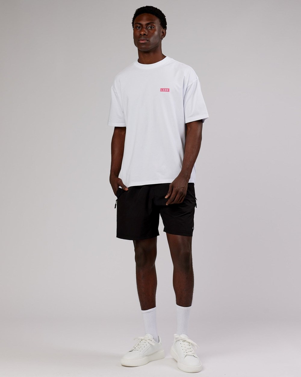 White / Pink LSKD Iconic FLXCotton Tee Oversize | QD8057914