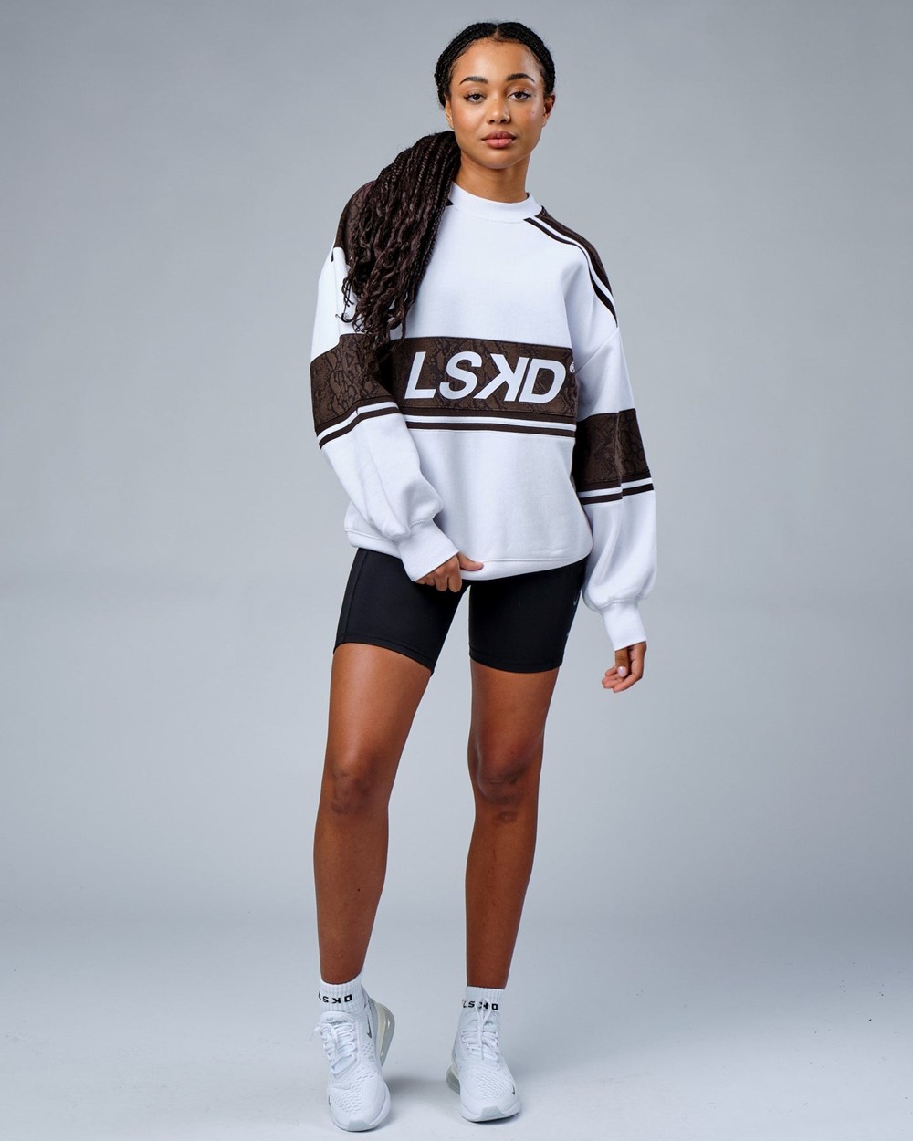 White / Walnut Snakeskin LSKD A-Team Sweater Oversize | OU9345076