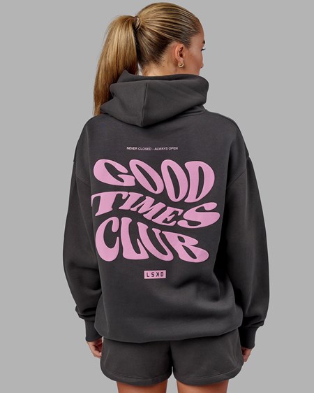 Asphalt / Pink LSKD Good Times Hoodie Oversize | AU3687210