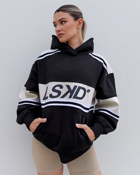 Black / Bone LSKD A-Team Hoodie Oversize | PD3419257