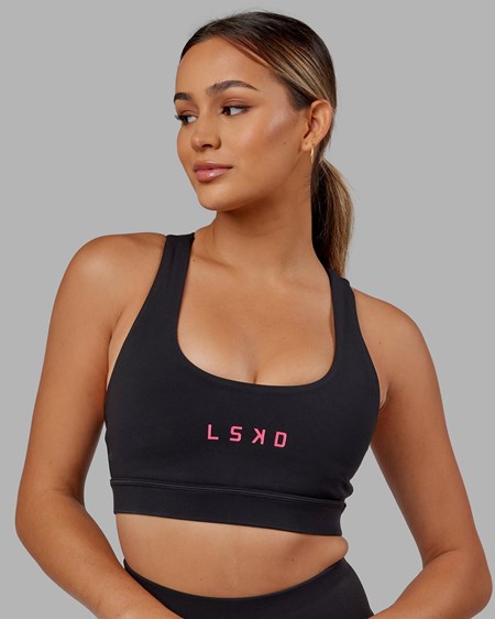 Black / Boysenberry LSKD Rep Sports Bra Small Logo | CL4561380