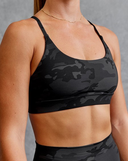 Black Camo LSKD Elixir Sports Bra | WQ4896123