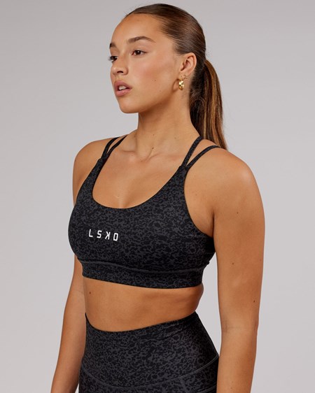 Black Etching LSKD Bridge Sports Bra | ZO6938507