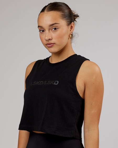 Black LSKD Speedway FLXCotton Cropped Tank | SV9638457