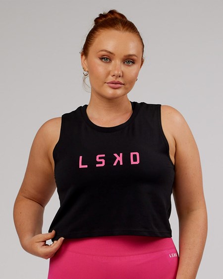 Black / Magenta LSKD Agile FLXCotton Tank | WA1689530