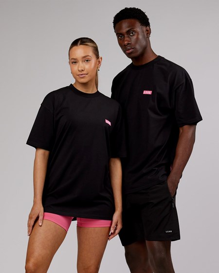 Black / Pink LSKD Iconic FLXCotton Tee Oversize | DE7624518