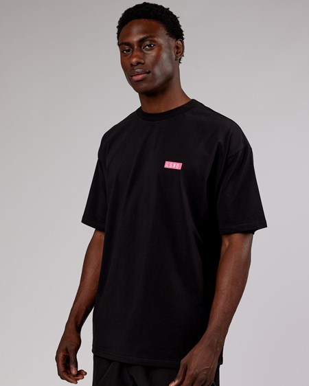 Black / Pink LSKD Iconic FLXCotton Tee Oversize | VQ9731254