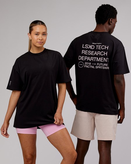 Black / Pink LSKD LTRD FLXCotton Tee Oversize | ZW1647029