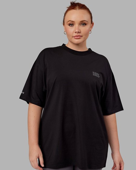 Black / White LSKD Strive FLXCotton Tee Oversize | XP4926071