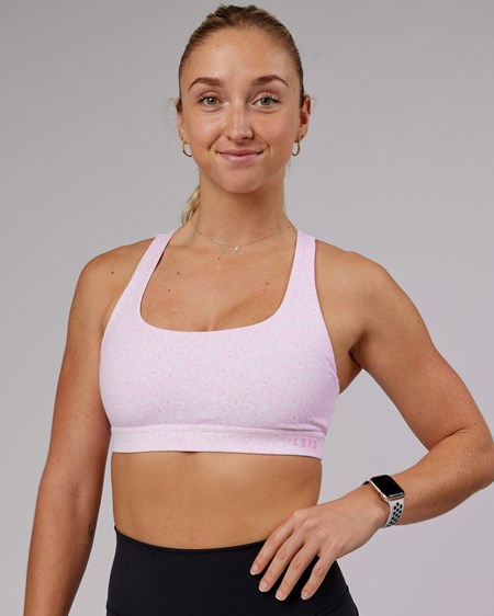 Blush Leopard LSKD Base Sports Bra | SU0273418