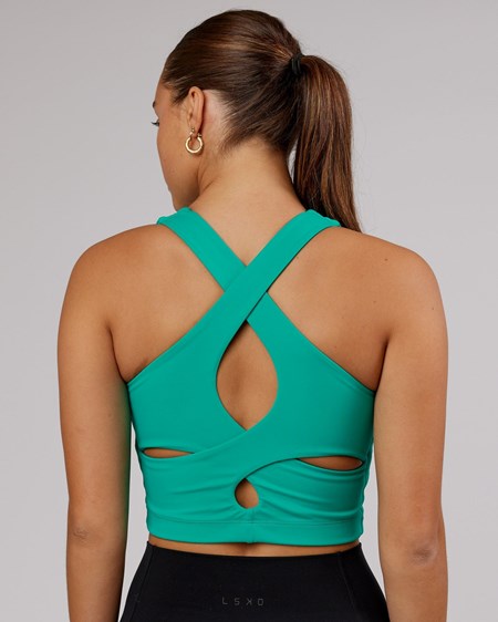 Hyper Teal LSKD Status Active Tank with Shelf Bra | KS2743869