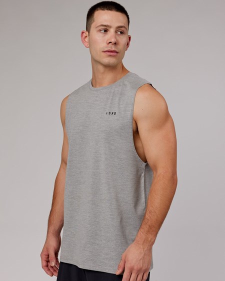 Light Grey Marl LSKD Perform VapourFLX Muscle Tank | OV5016287