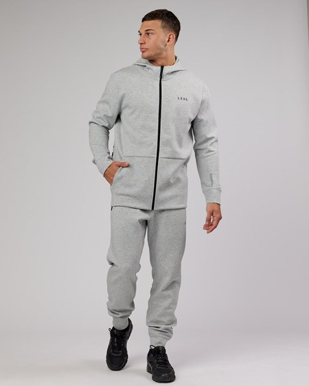 Lt Grey Marl LSKD Athlete ForgedFleece Zip Up Hoodie | EL3029681